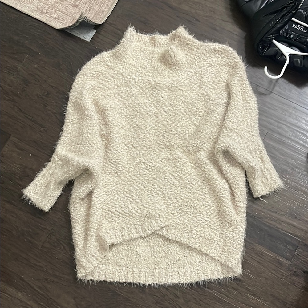 Fashion Nova Cream Cowl Neck Sweater with Oversized Fit